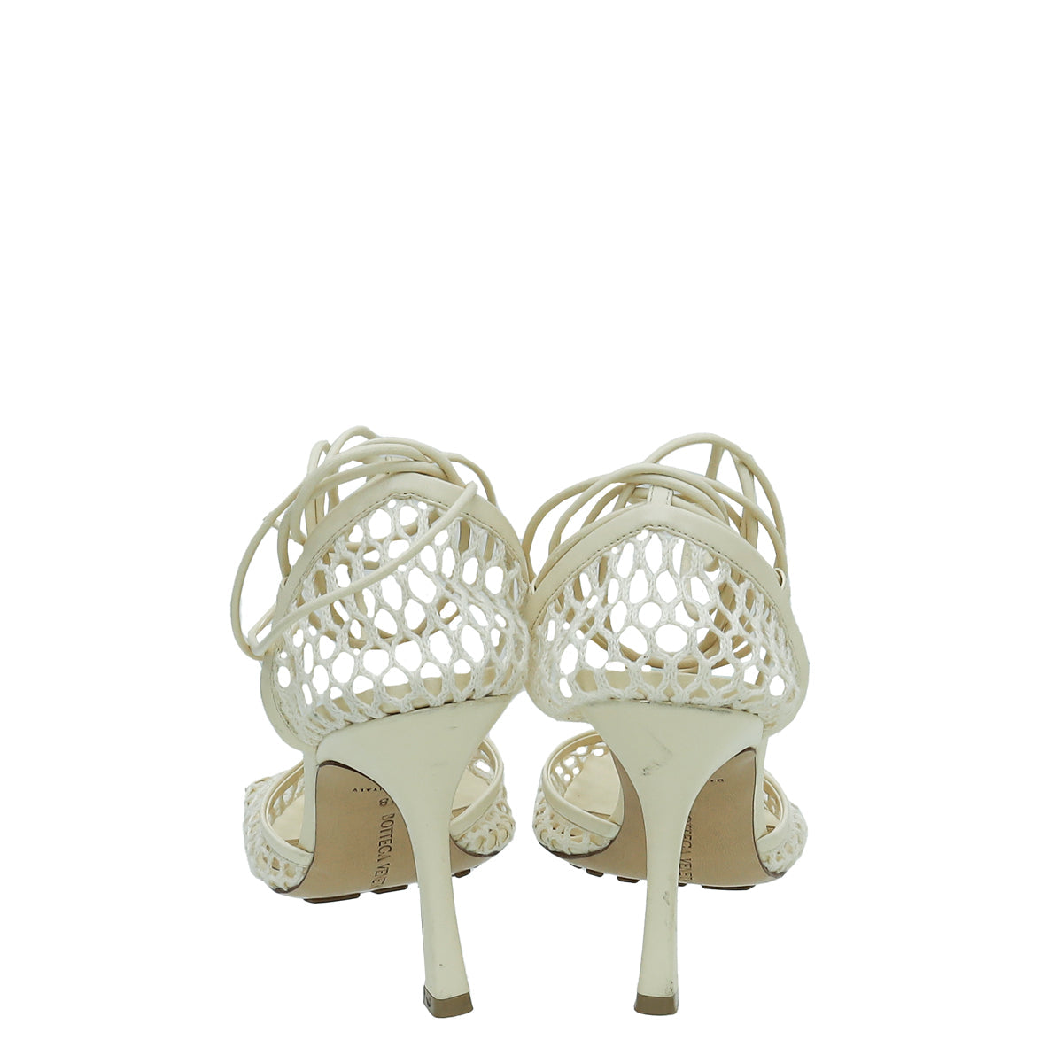 Bottega Veneta Toile Stretch Lace-Up Sandal 38