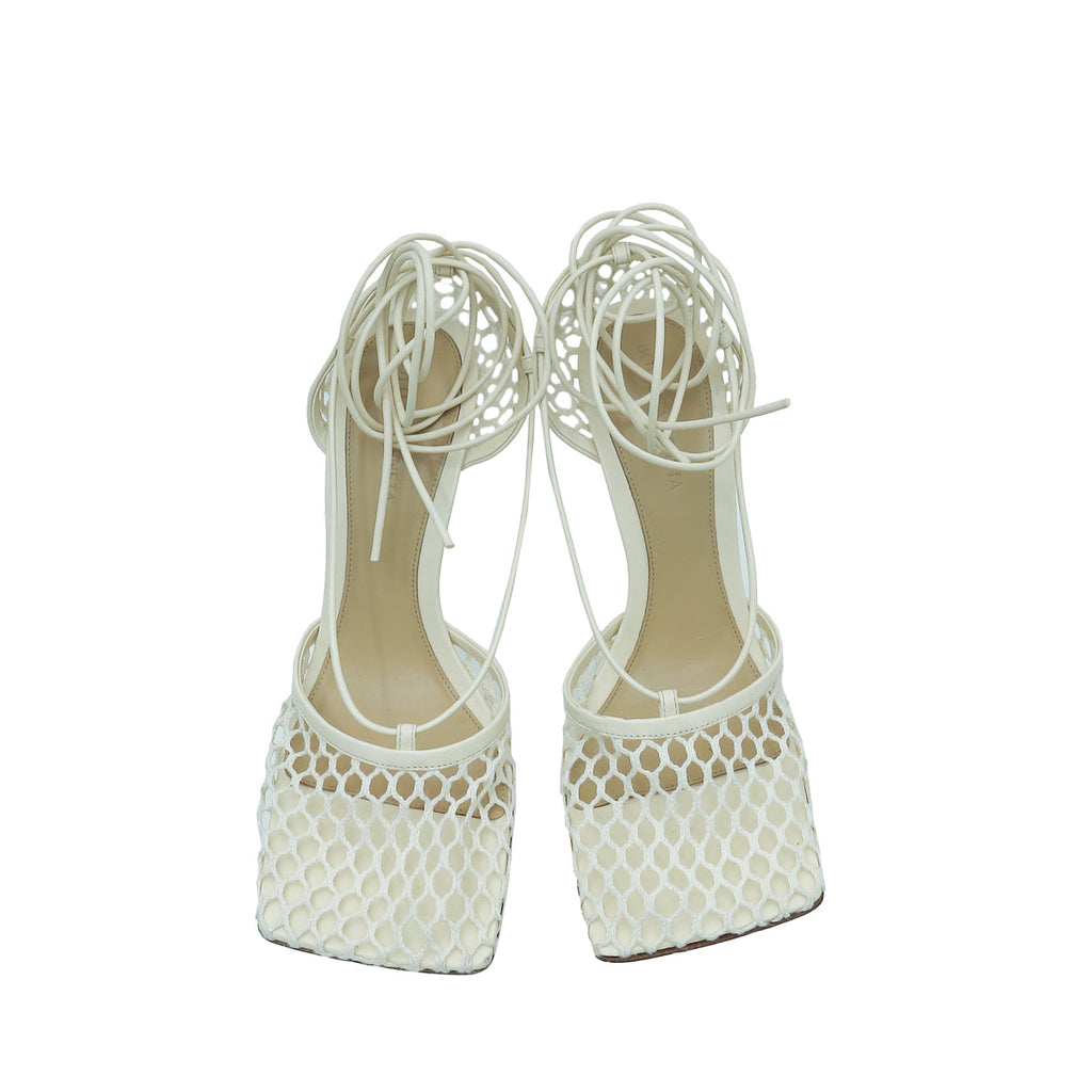 Bottega Veneta Toile Stretch Lace-Up Sandal 38