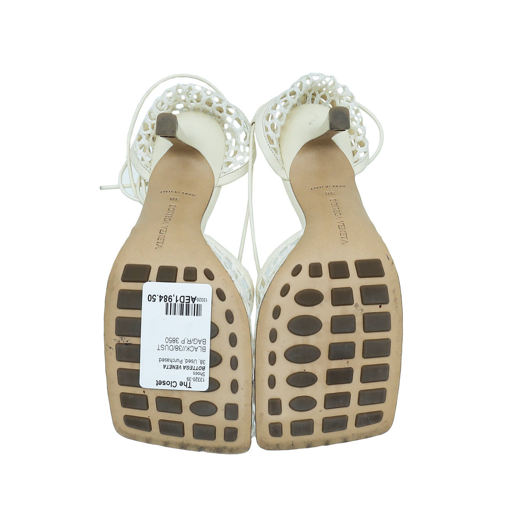 Bottega Veneta Toile Stretch Lace-Up Sandal 38