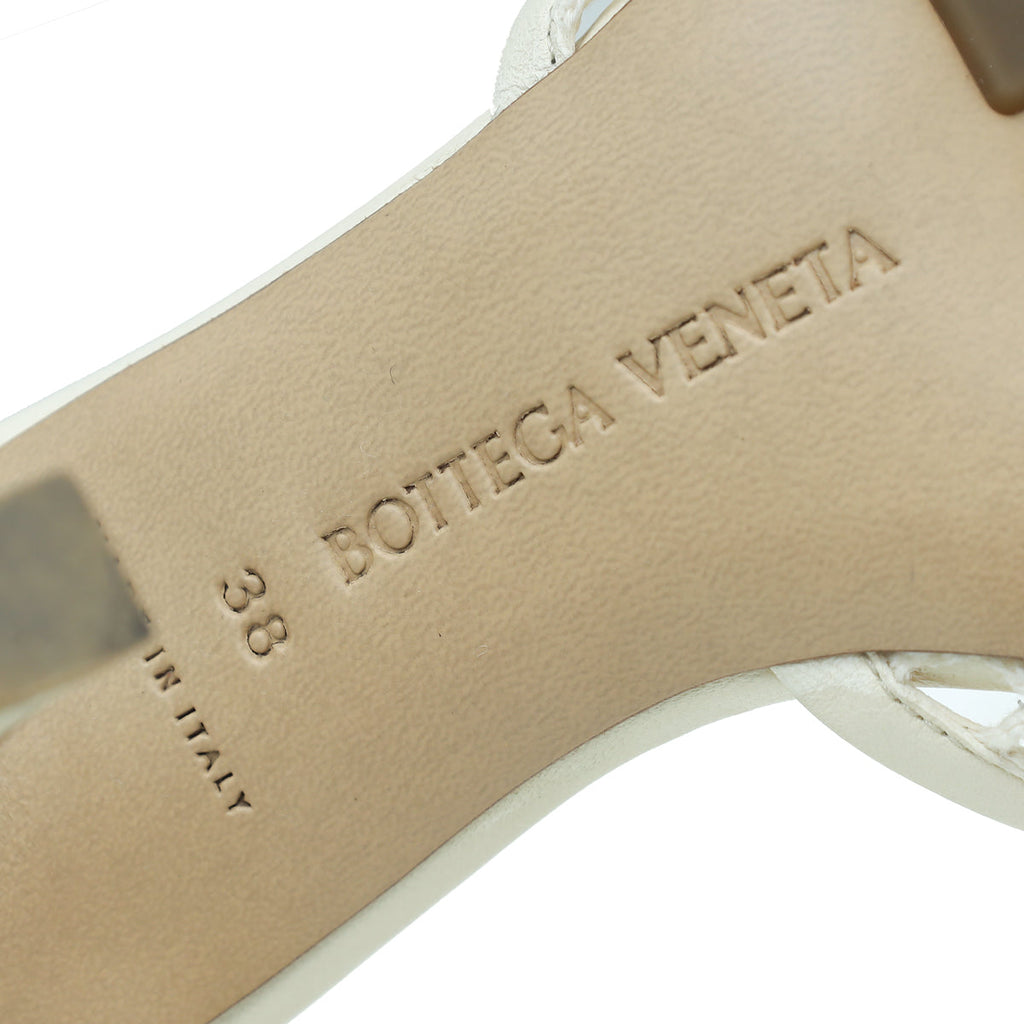 Bottega Veneta Toile Stretch Lace-Up Sandal 38