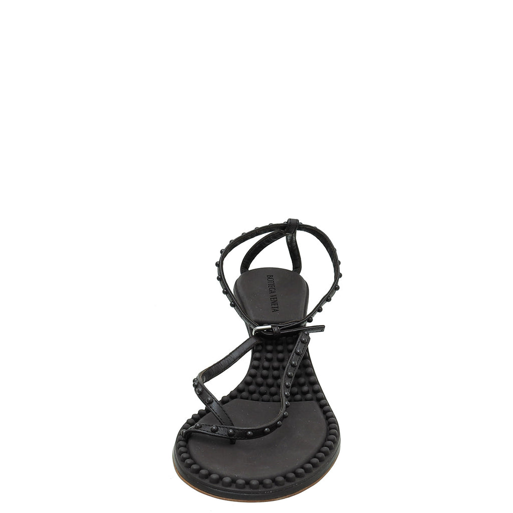 Bottega Veneta Chocolate Lagoon Bubble Ankle Strap Thong Sandals 38