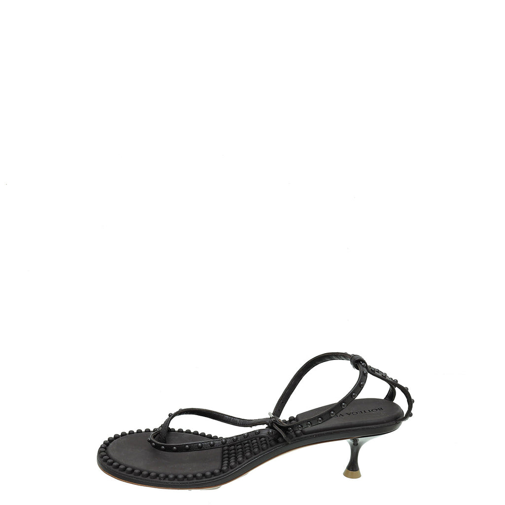 Bottega Veneta Chocolate Lagoon Bubble Ankle Strap Thong Sandals 38
