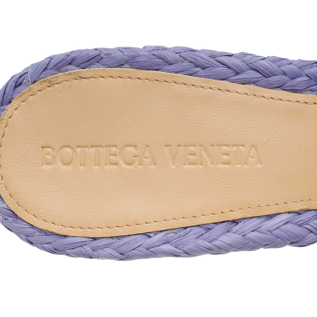 Bottega Veneta Purple Woven Raffia Lido Mules 38