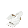 Bottega Veneta White Padded Lido Heeled Mules 38