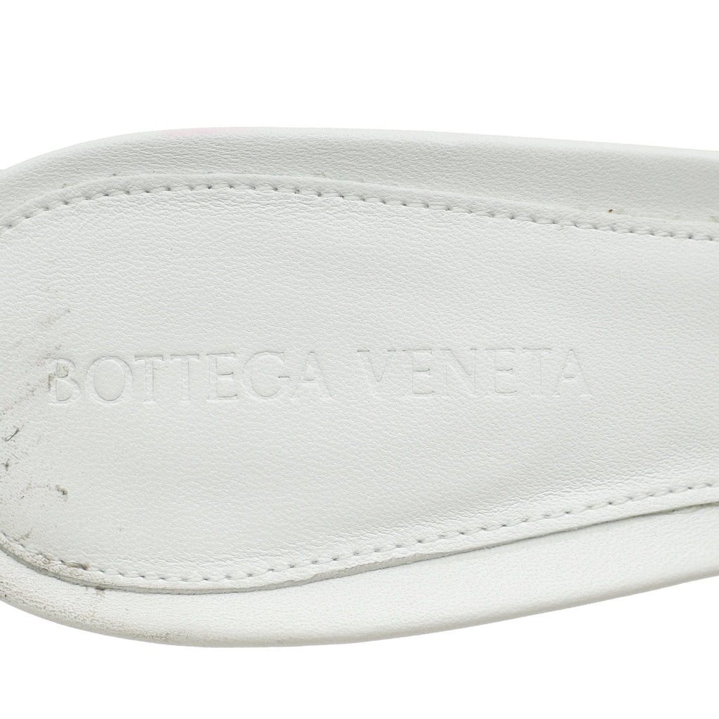 Bottega Veneta White Padded Lido Heeled Mules 38