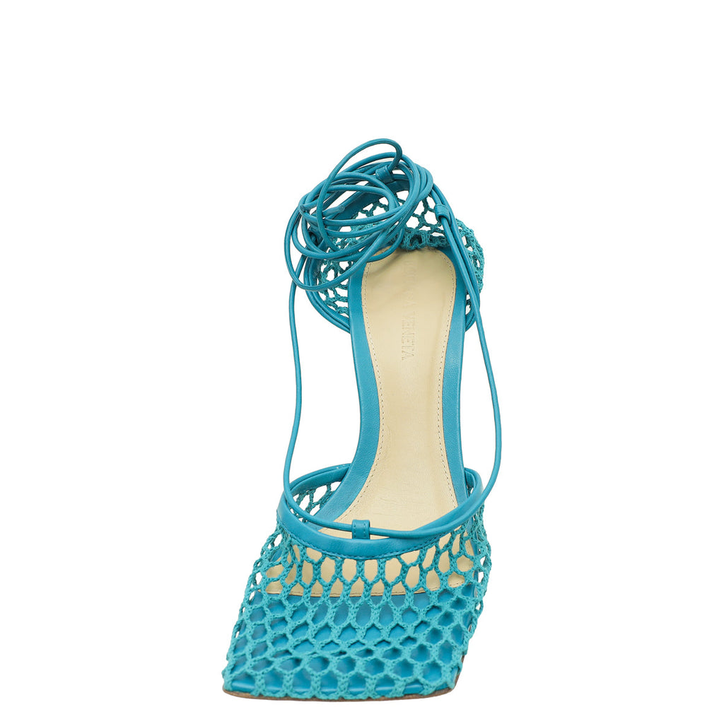 Bottega Veneta Turquoise Stretch Sandals 38