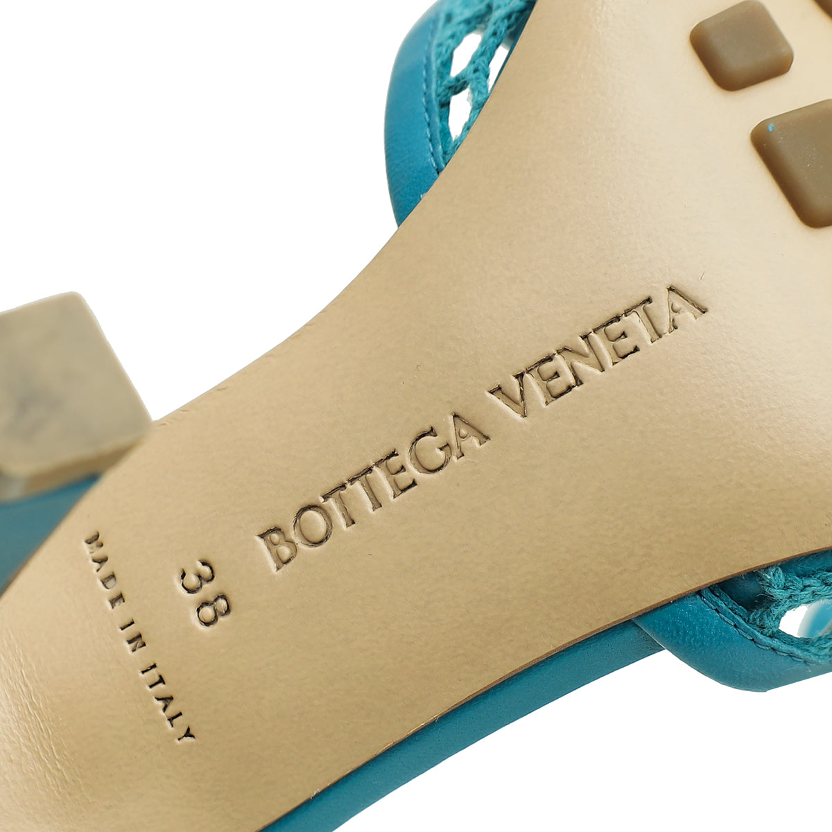Bottega Veneta Turquoise Stretch Sandals 38