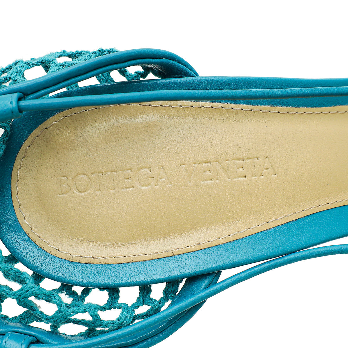 Bottega Veneta Turquoise Stretch Sandals 38