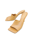 Bottega Veneta Saddle Beige Stretch Heeled Mule 38