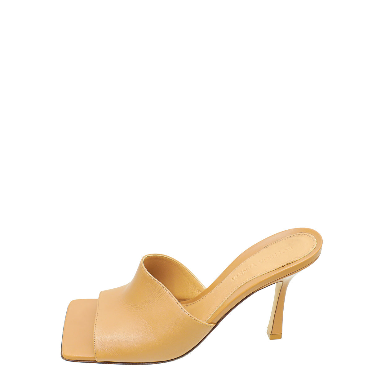 Bottega Veneta Saddle Beige Stretch Heeled Mule 38