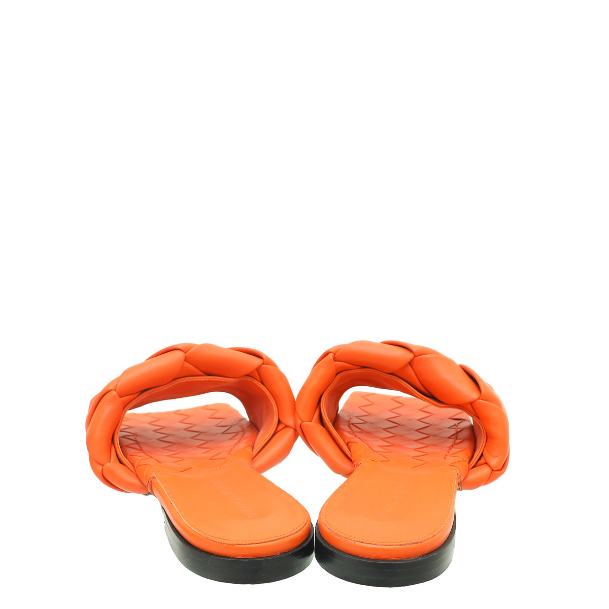 Bottega Veneta Orange Intrecciato Lido Flat Sandals 38
