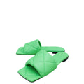 Bottega Veneta Light Green Embossed Quilt Lido Flat Sandals 40