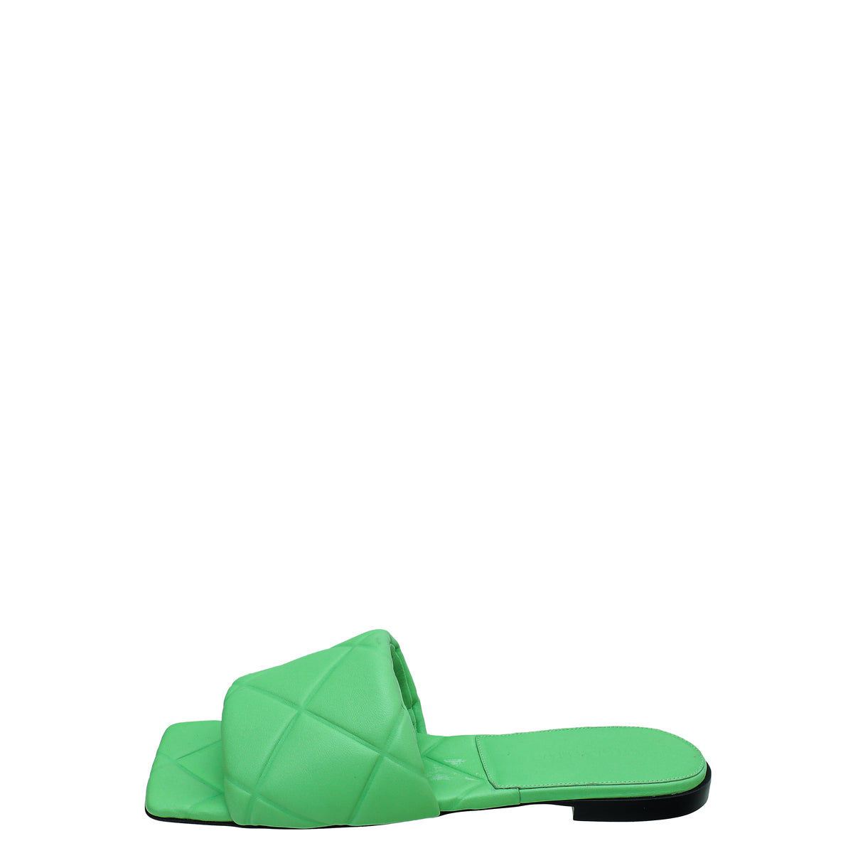 Bottega Veneta Light Green Embossed Quilt Lido Flat Sandals 40