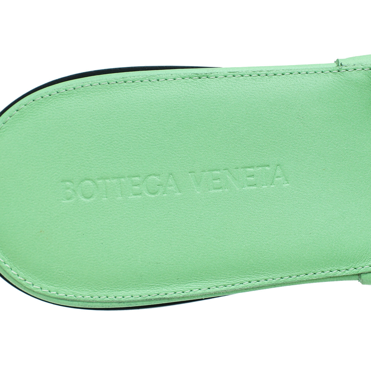 Bottega Veneta Light Green Embossed Quilt Lido Flat Sandals 40
