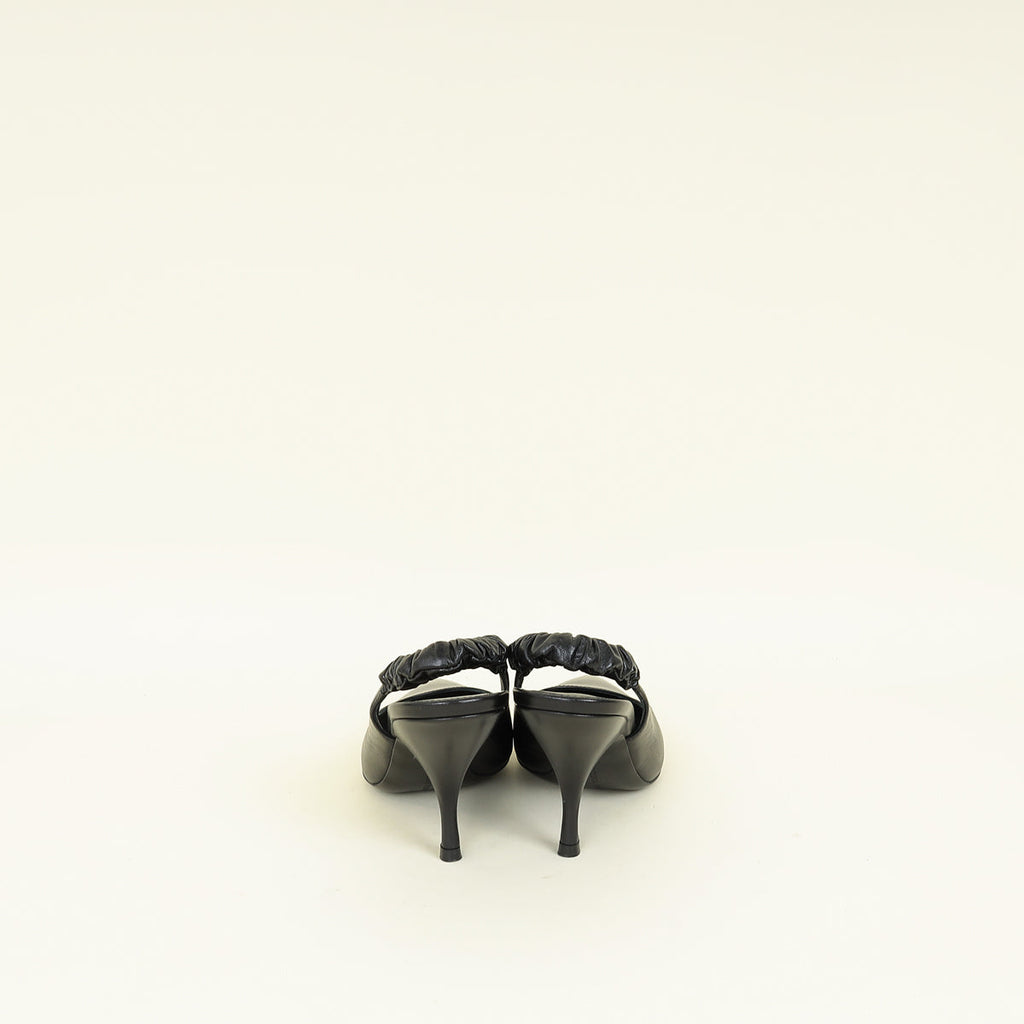Bottega Veneta Black Smooth Slingback Pumps 36.5