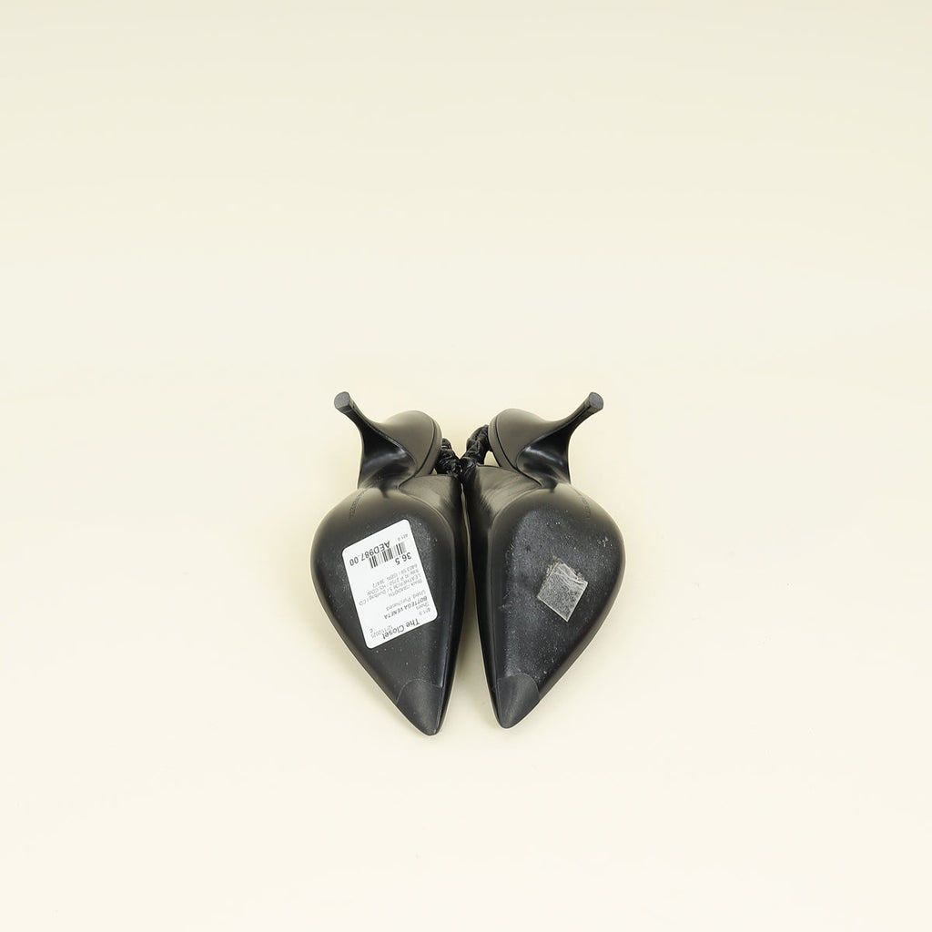 Bottega Veneta Black Smooth Slingback Pumps 36.5