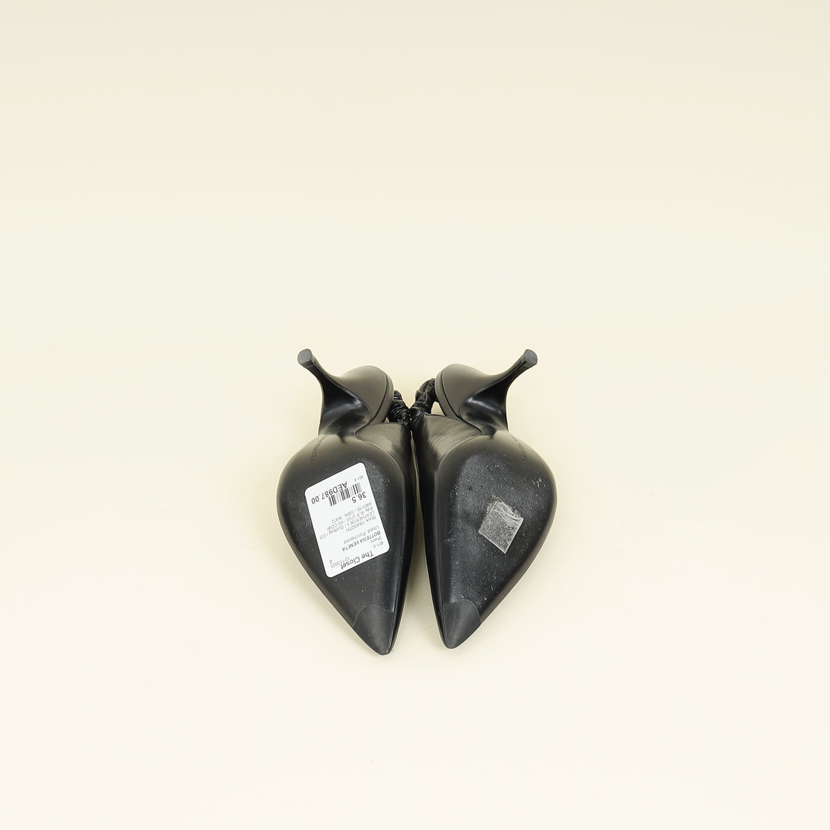 Bottega Veneta Black Smooth Slingback Pumps 36.5