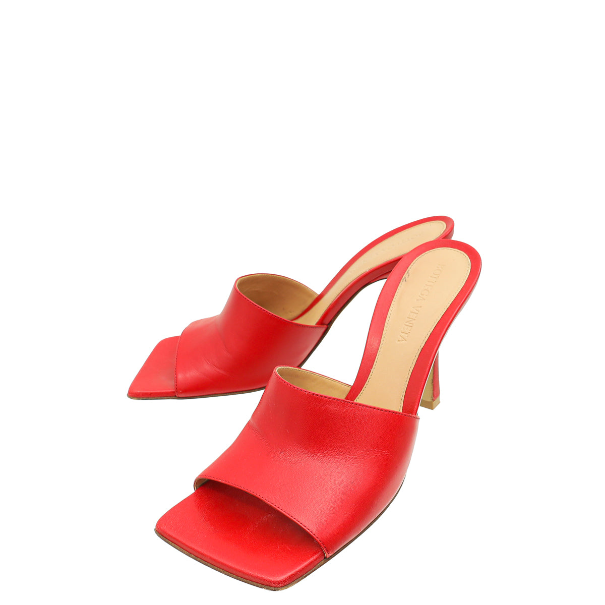 Bottega Veneta Red Stretch Heeled Mule 37