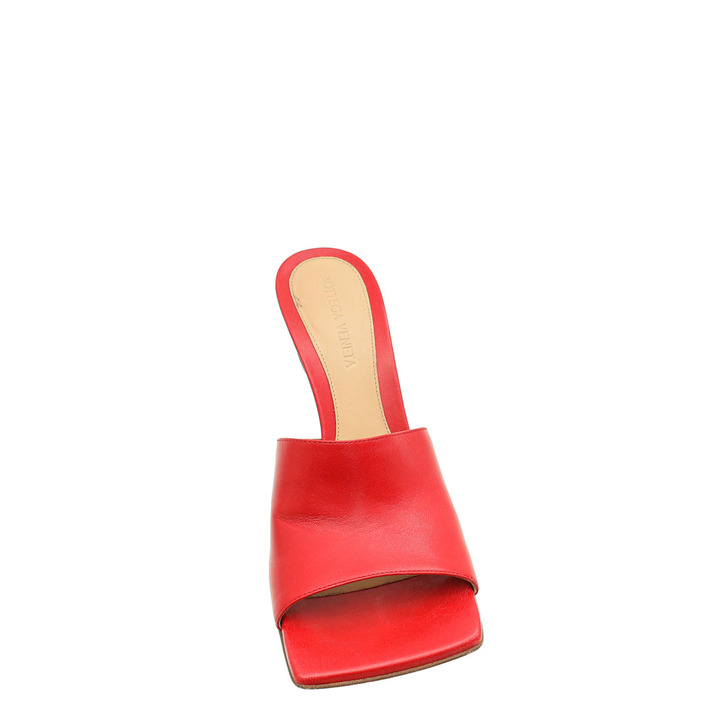 Bottega Veneta Red Stretch Heeled Mule 37