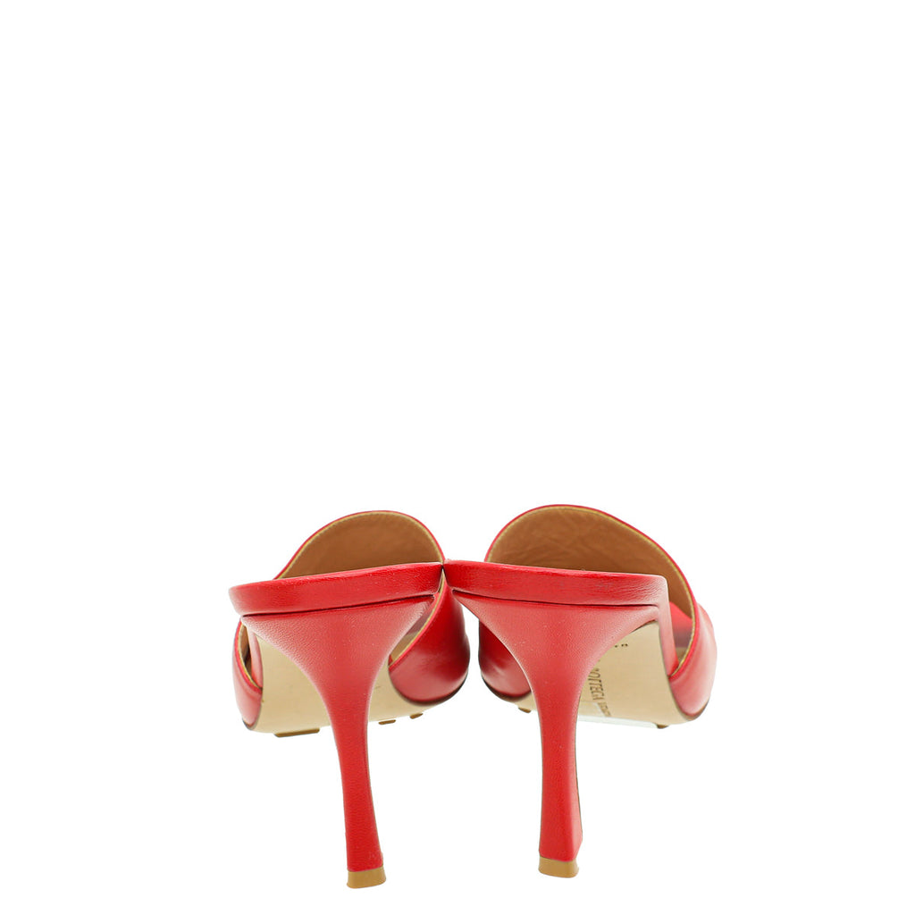 Bottega Veneta Red Stretch Heeled Mule 37