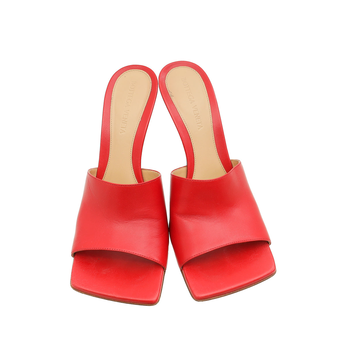 Bottega Veneta Red Stretch Heeled Mule 37