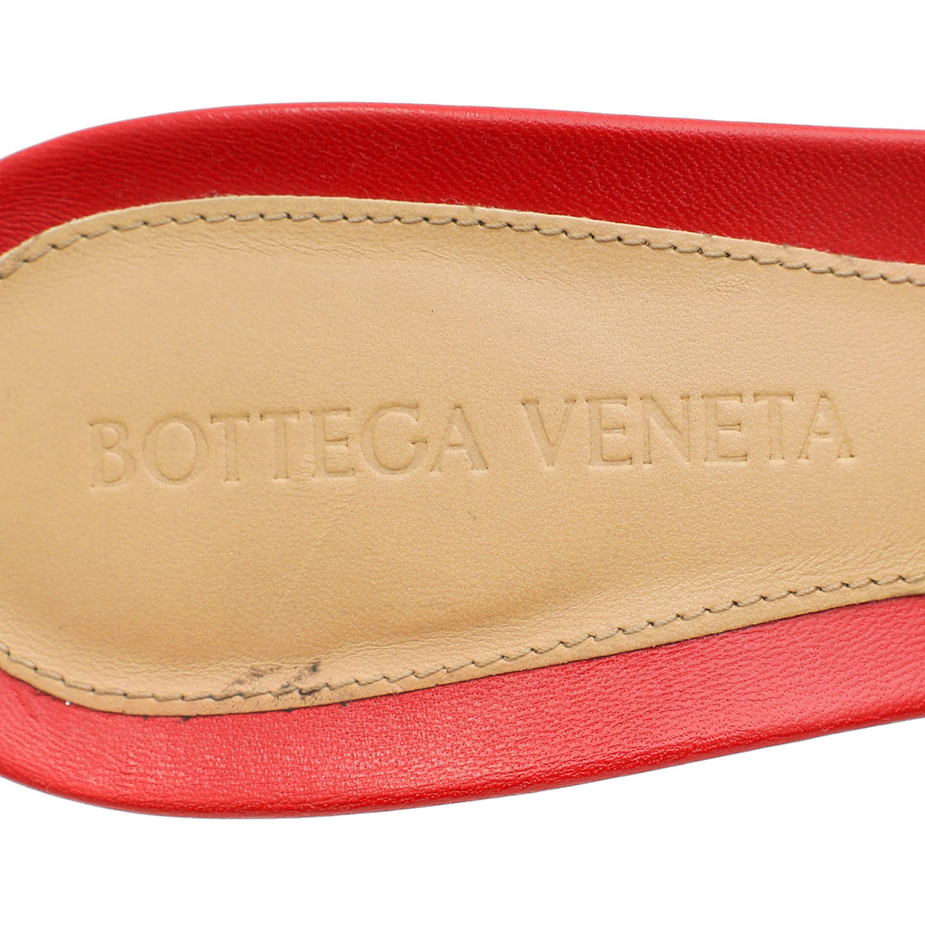 Bottega Veneta Red Stretch Heeled Mule 37