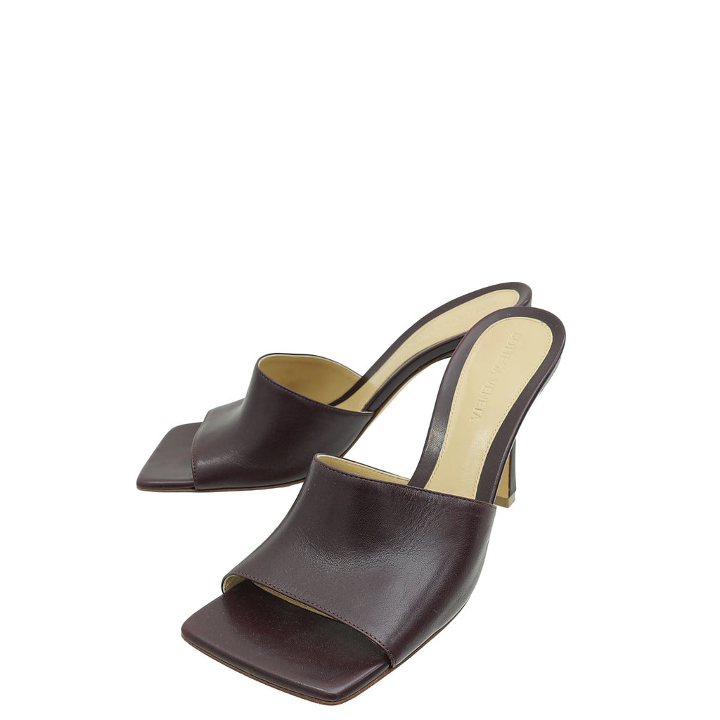 Bottega Veneta Chocolate Stretch Heeled Mule 37