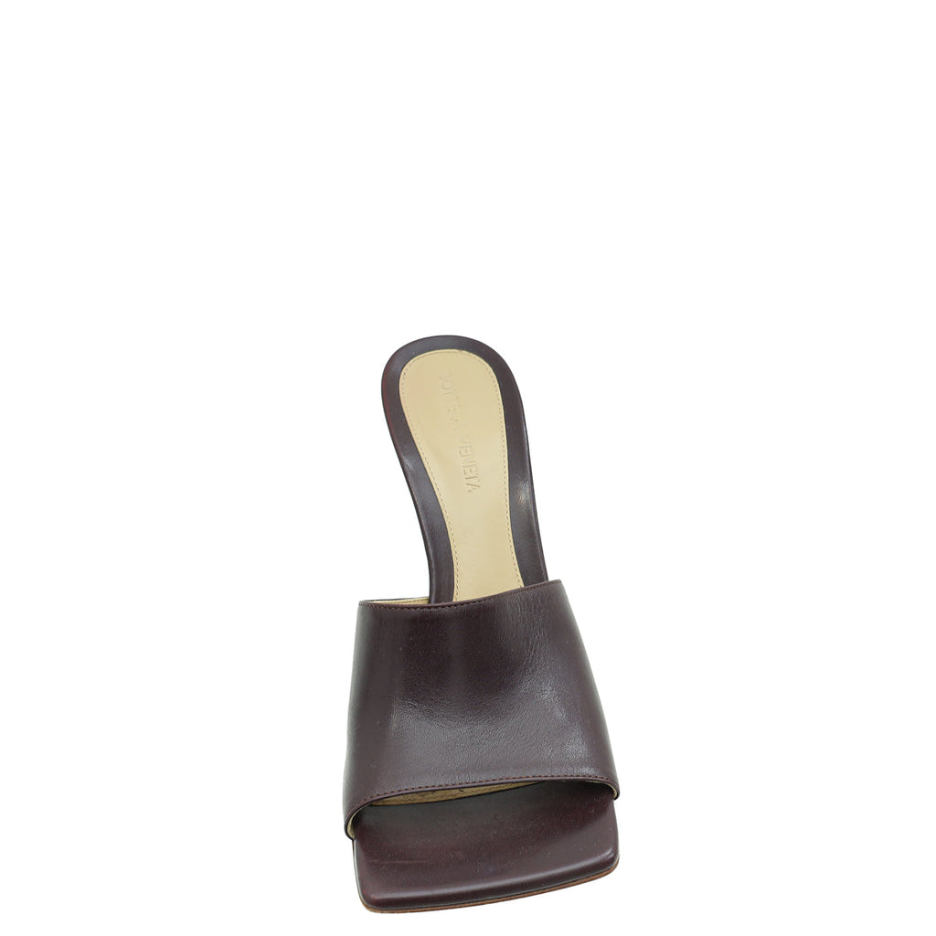 Bottega Veneta Chocolate Stretch Heeled Mule 37