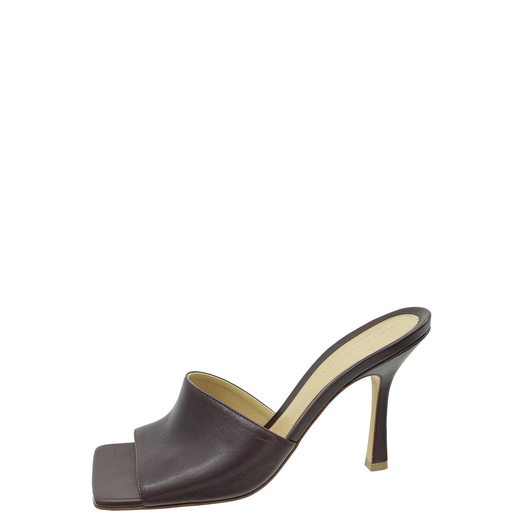 Bottega Veneta Chocolate Stretch Heeled Mule 37