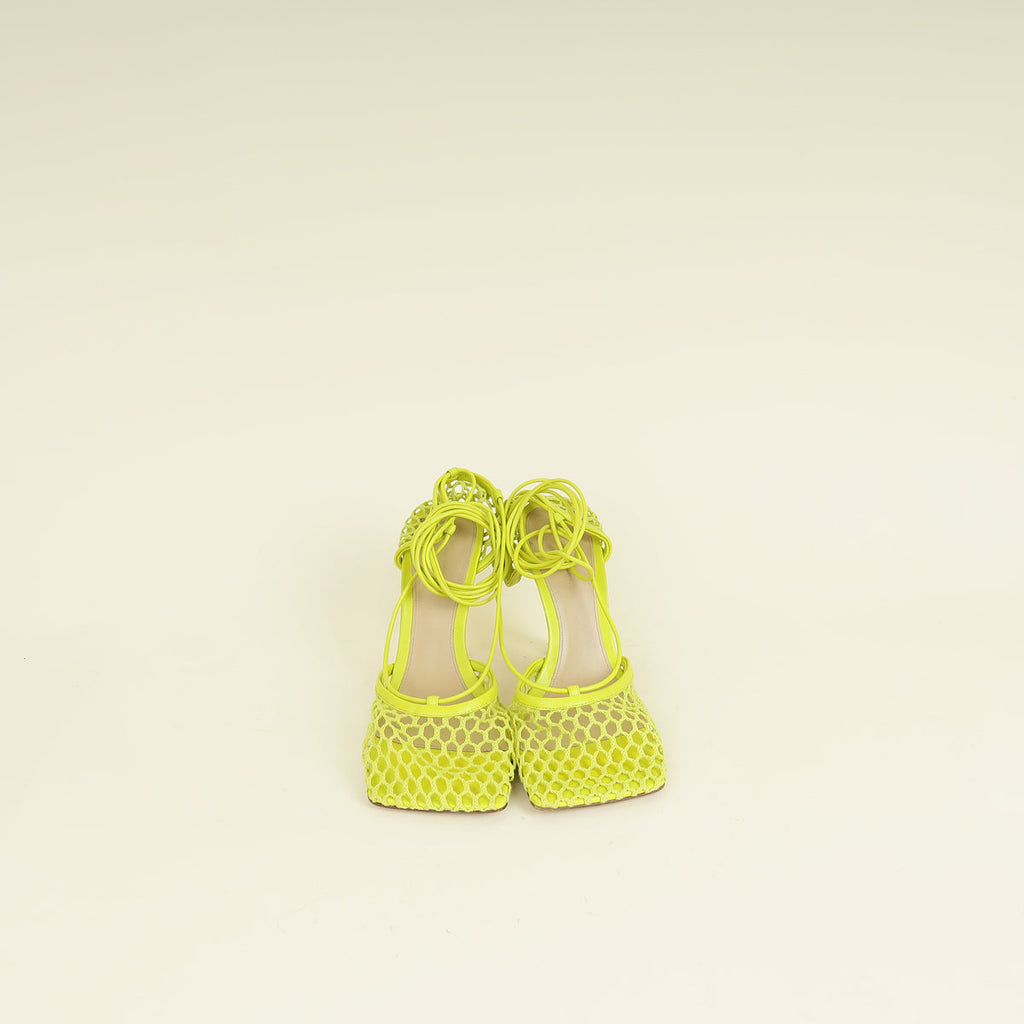 Bottega Veneta Kiwi Stretch Lace Up Sandals 38
