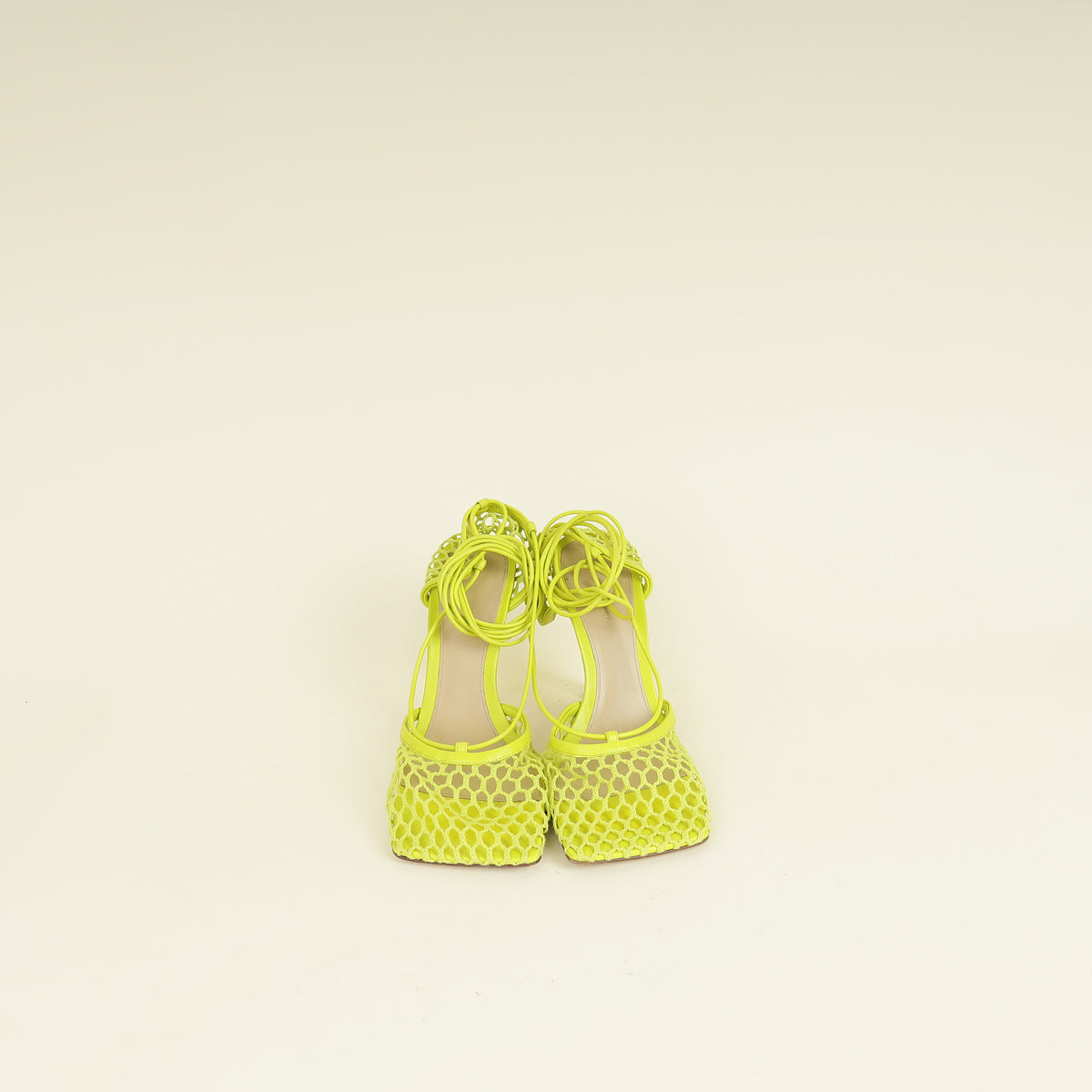 Bottega Veneta Kiwi Stretch Lace Up Sandals 38