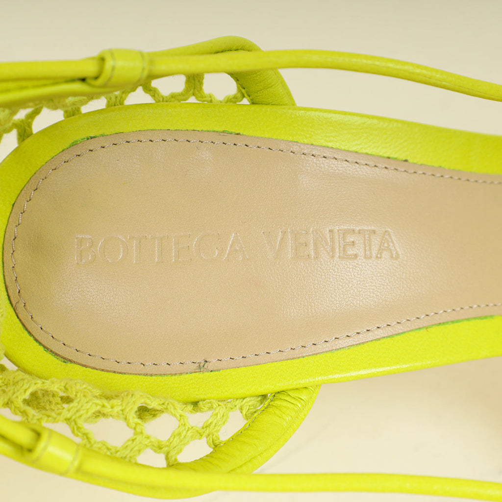 Bottega Veneta Kiwi Stretch Lace Up Sandals 38