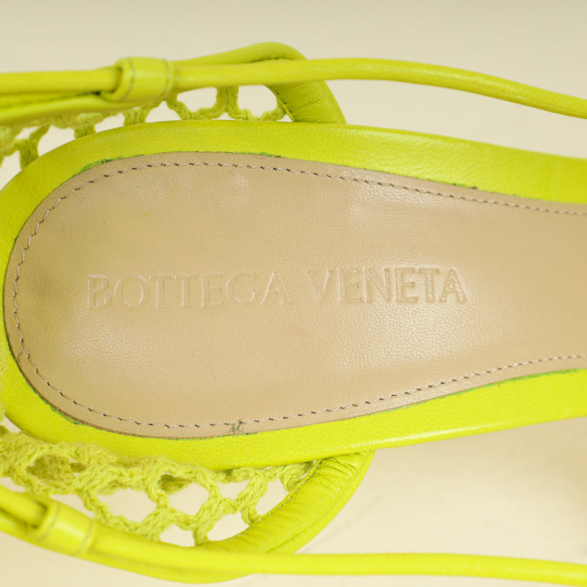 Bottega Veneta Kiwi Stretch Lace Up Sandals 38