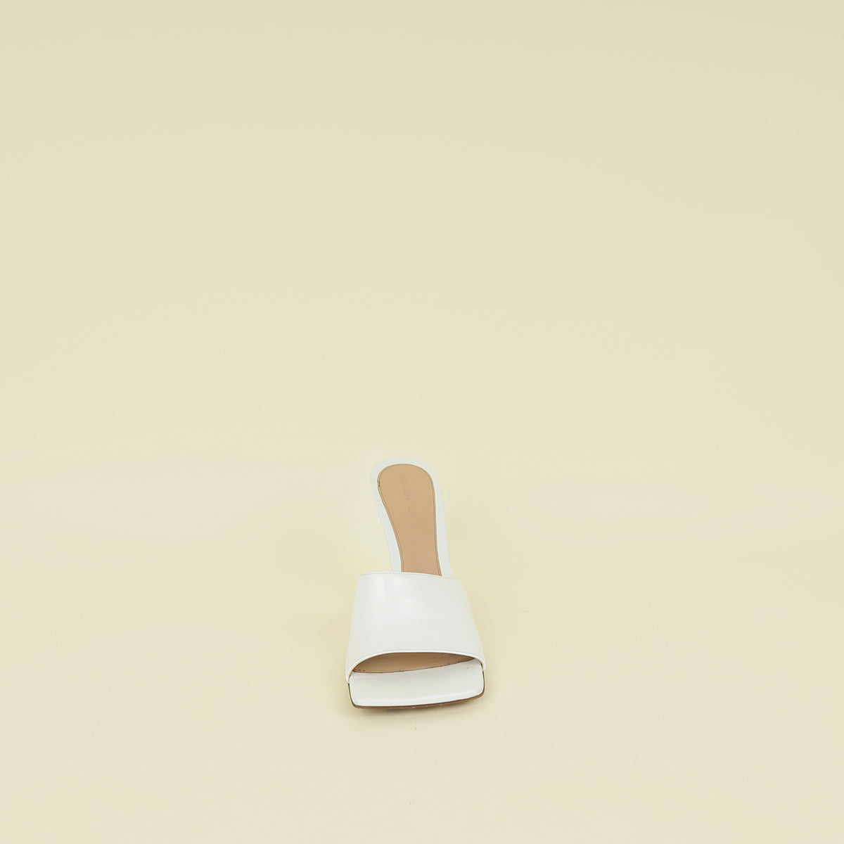 Bottega Veneta White Stretch Heeled Mules 39.5