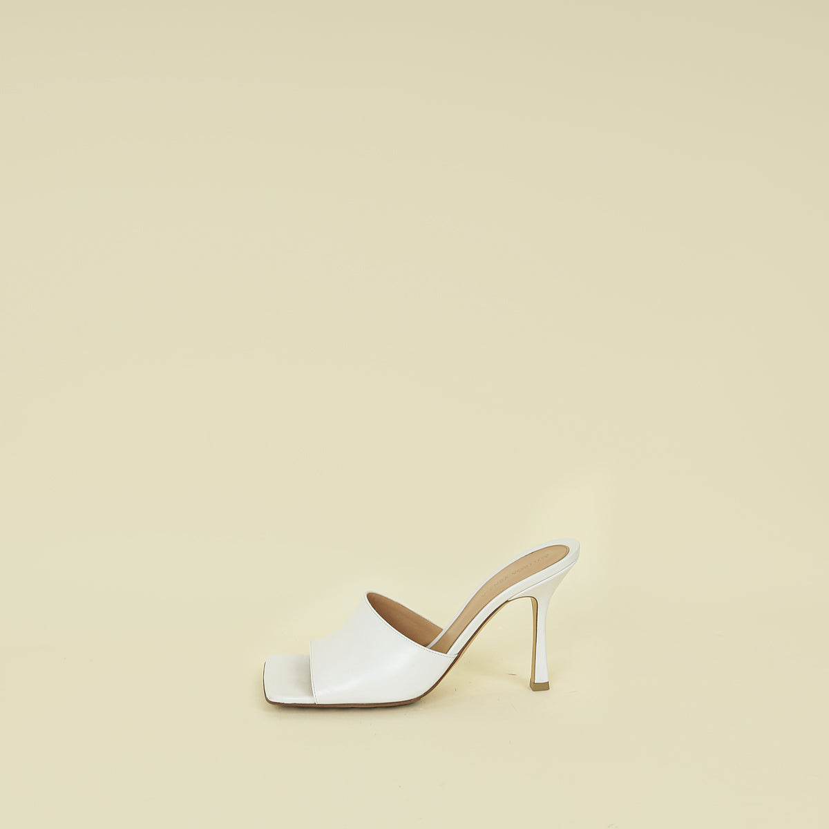 Bottega Veneta White Stretch Heeled Mules 39.5