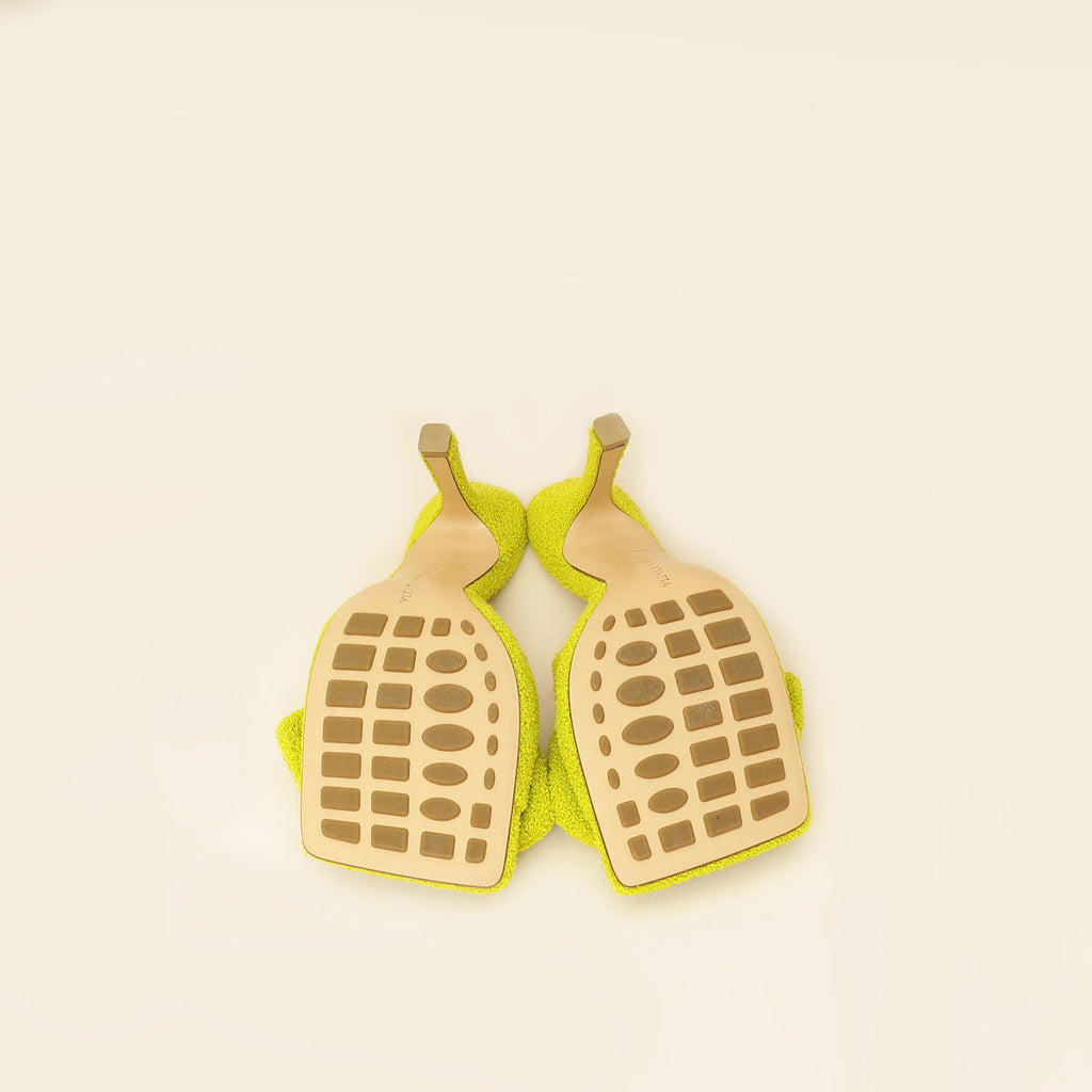 Bottega Veneta Kiwi Terry Fabric Bow Slide Sandals 39