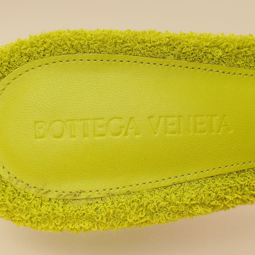 Bottega Veneta Kiwi Terry Fabric Bow Slide Sandals 39