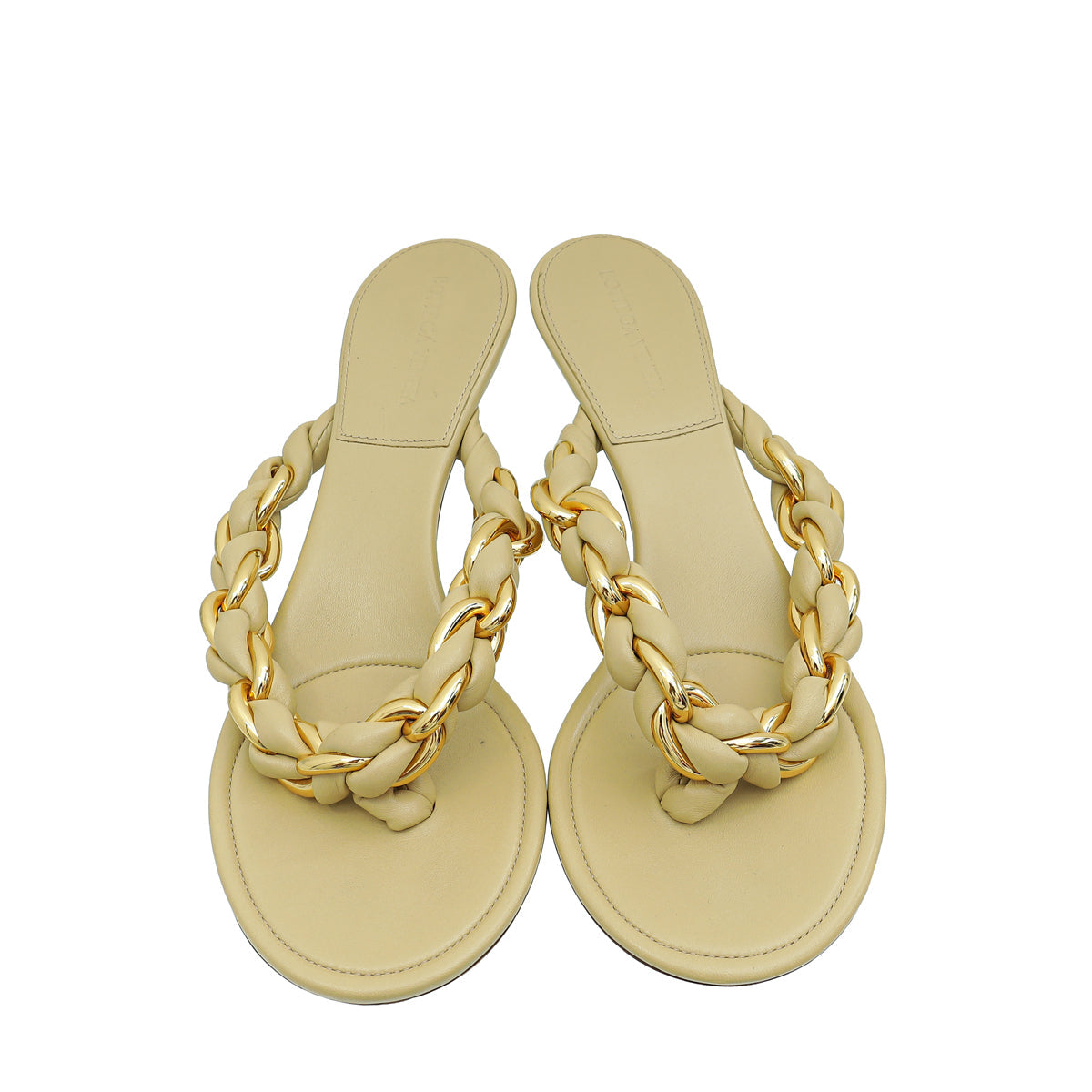 Bottega Veneta Beige Braided Chain Thong Sandal 40