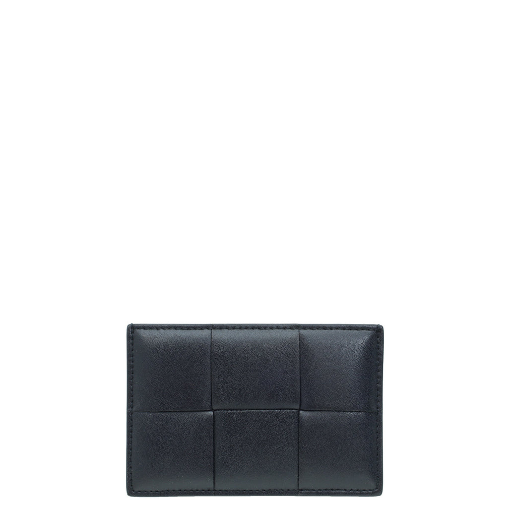 Bottega Veneta Navy Intrecciato Maxi Cassette Card Case