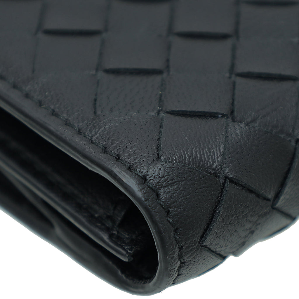 Bottega Veneta Black Intrecciato Nappa French Wallet