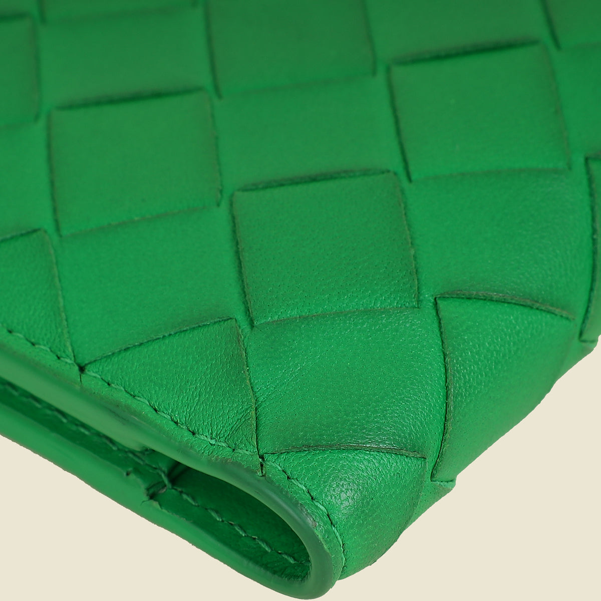 Bottega Veneta Parakeet Intrecciato Small Bi-Fold Wallet
