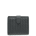 Bottega Veneta Black Intrecciato Medium French Wallet