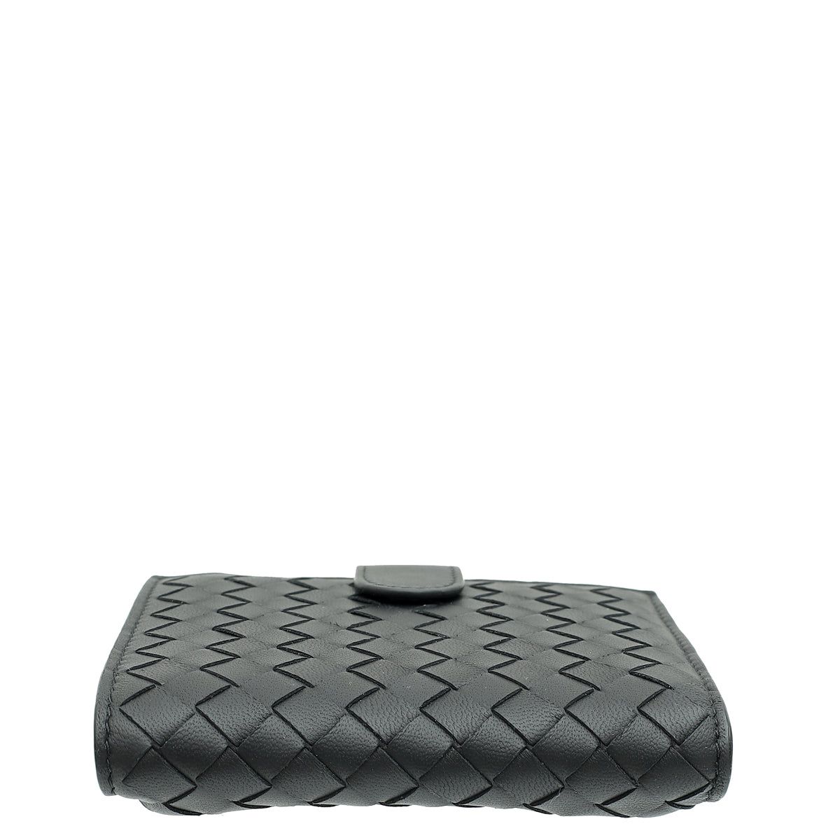 Bottega Veneta Black Intrecciato Medium French Wallet