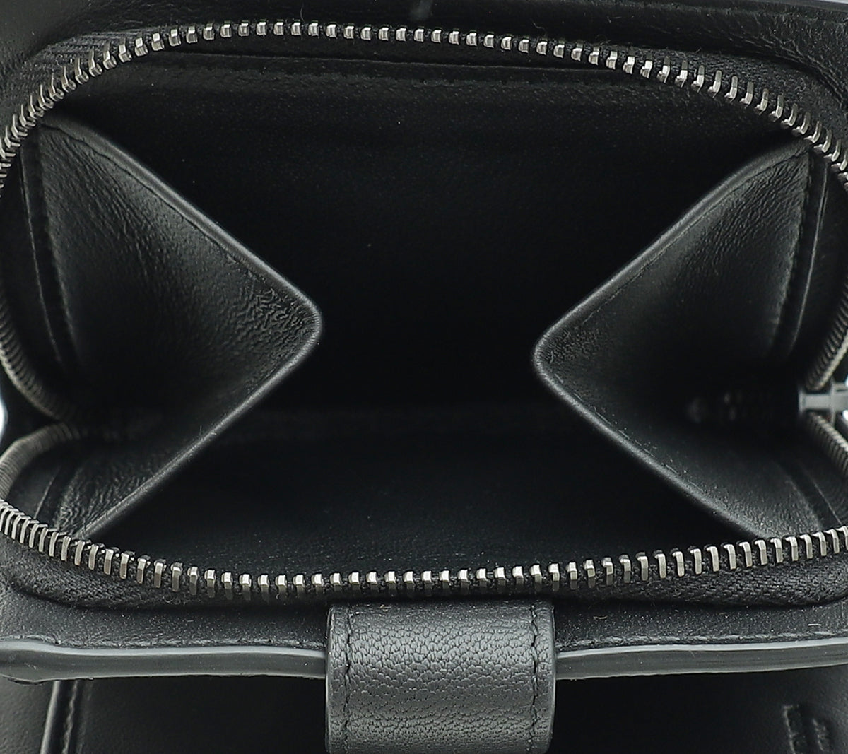 Bottega Veneta Black Intrecciato Medium French Wallet