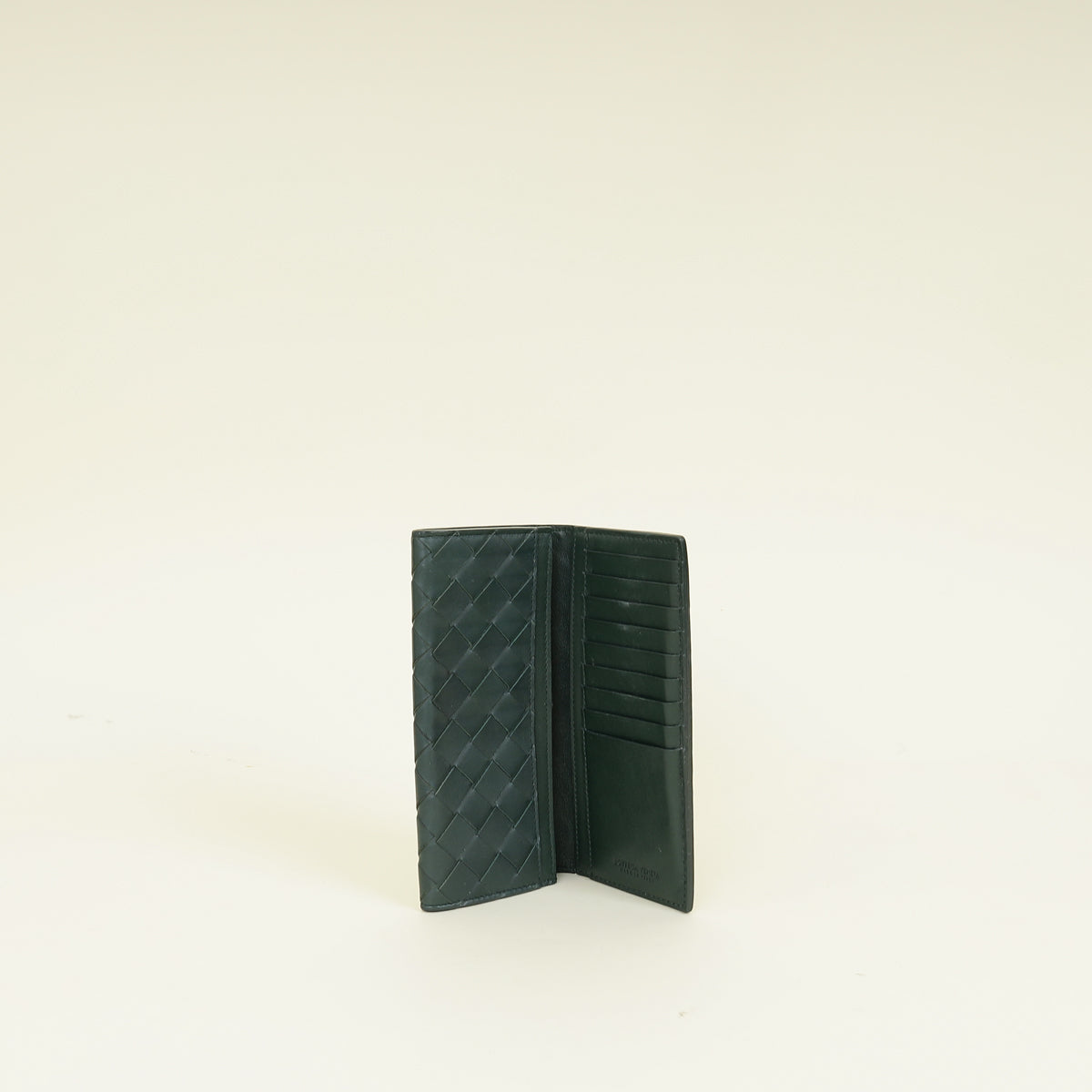 Bottega Veneta Dark Green Intrecciato Long Wallet