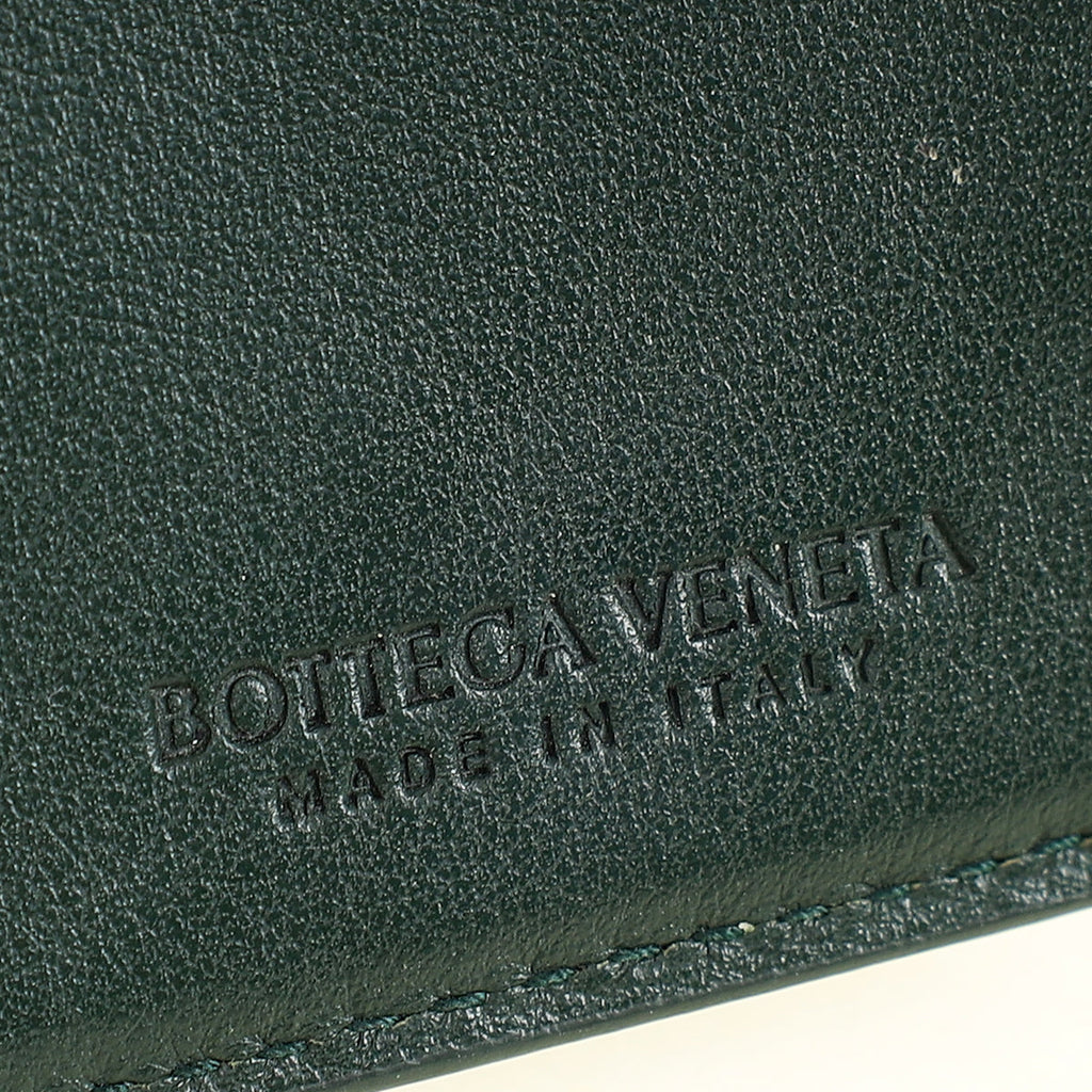 Bottega Veneta Dark Green Intrecciato Long Wallet