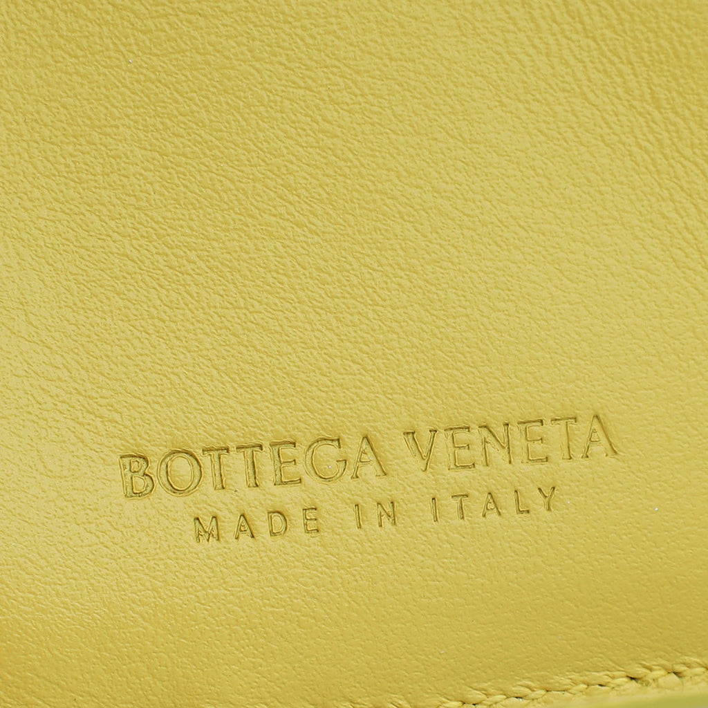 Bottega Veneta Yellow Cassette Tri-Fold Zip Wallet