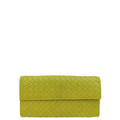 Bottega Veneta Lime Intrecciato Nappa Flap Continental Wallet