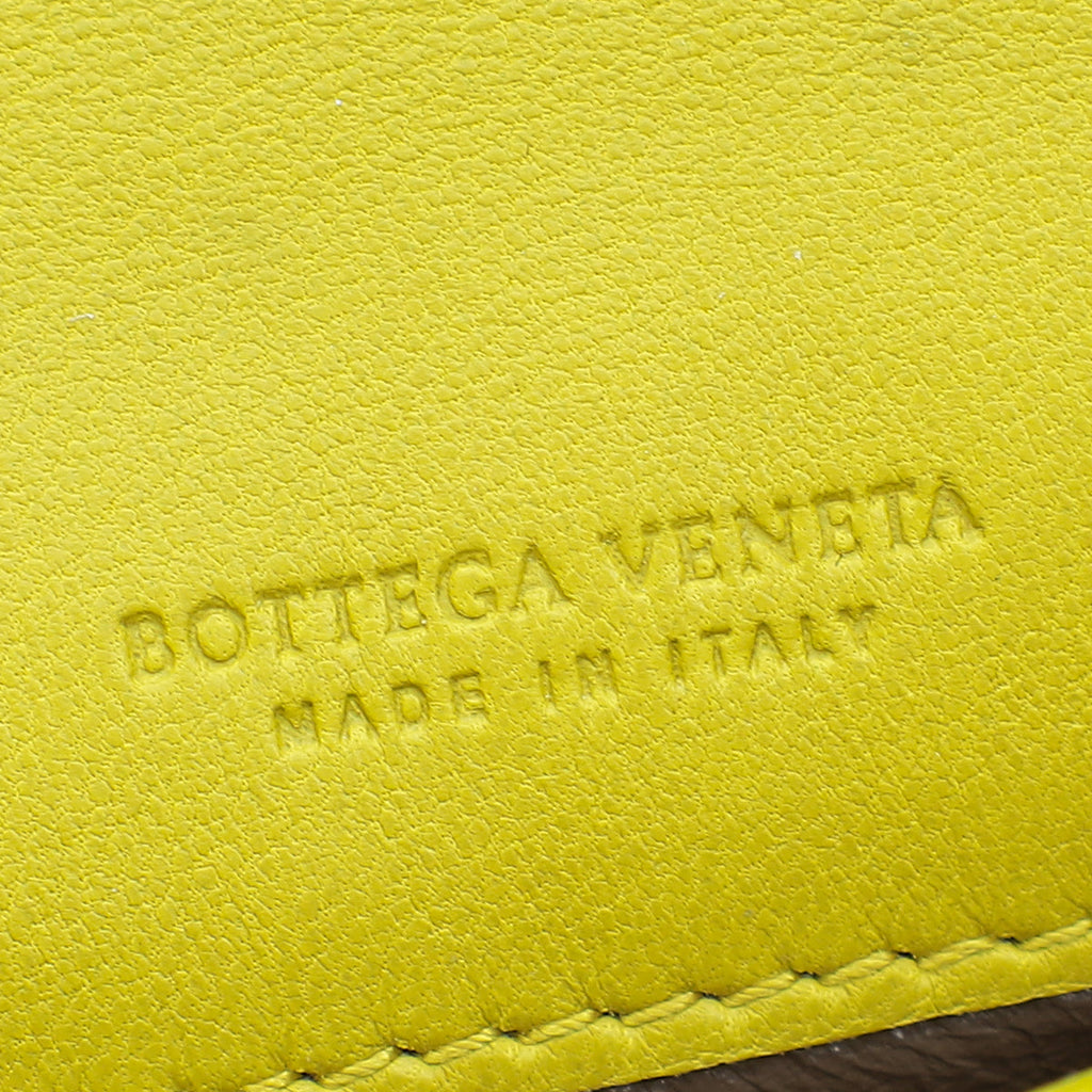 Bottega Veneta Lime Intrecciato Nappa Flap Continental Wallet