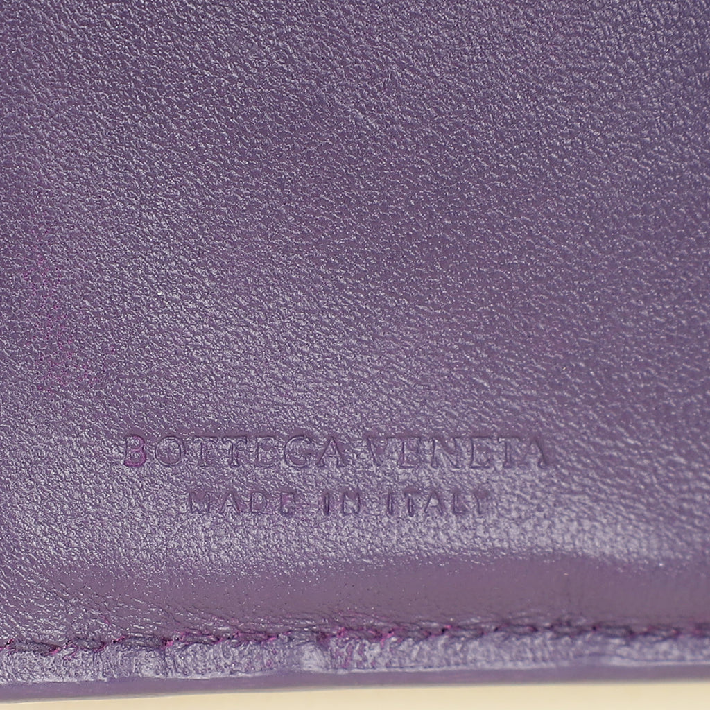 Bottega Veneta Violet Intrecciato Medium French Wallet
